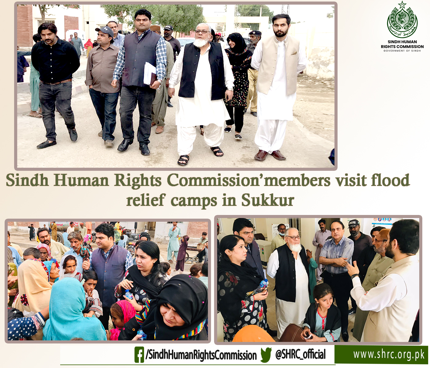 SHRC Members Visit Flood Relief Camps in Sukkur